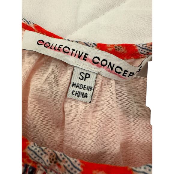 Collective Concepts Red Geometric Lined Tank Top SP Summer Flirty Feminine boho - Picture 2 of 7